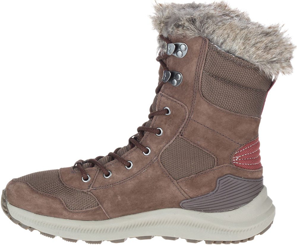Merrell Boots Brown - Ontario Tall Polar Waterproof - Womens 86CWBOIQA